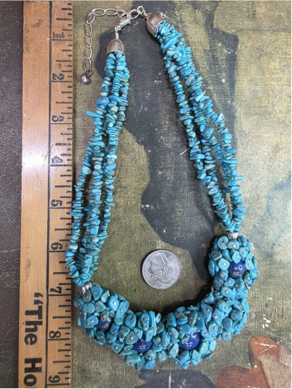 Jay King DTR Turquoise Lapis Multi Strand Necklace .925 Sterling 88